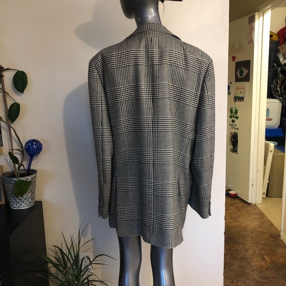 PAL ZILERI | Grey classic check oversized fall designer blazer coat - Picture 5 of 17